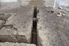 Footings dug by big Vac Truck